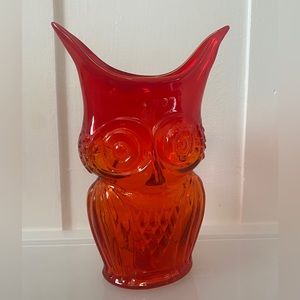 Vintage Red Orange Ombré Vase